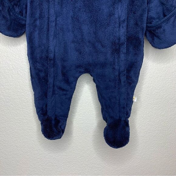 Disney 9 Months Classic Pooh Navy Blue Fleece Hooded Pram Winter Suit - Picture 5 of 13